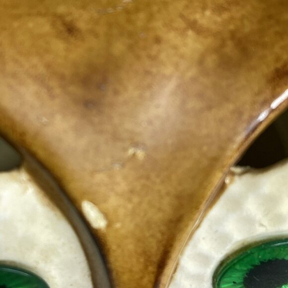 Vtg Groovy Green Eyes Ceramic Owl Bird Small Table Night Light Lamp 6.5” As Is - Picture 3 of 7